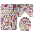 thumbnail image 1 of PUDMAD Beautiful Roses 3 Piece Bathroom Rugs Set Bath Rug Contour Mat and Toilet Lid Cover, 1 of 2