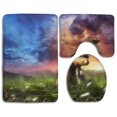 thumbnail image 1 of PUDMAD Beautiful Scenery 3 Piece Bathroom Rugs Set Bath Rug Contour Mat and Toilet Lid Cover, 1 of 2