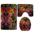 thumbnail image 1 of PUDMAD Beautiful Scenery and Swan 3 Piece Bathroom Rugs Set Bath Rug Contour Mat and Toilet Lid Cover, 1 of 2