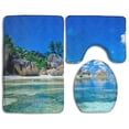 thumbnail image 1 of PUDMAD Beautiful Seaside 3 Piece Bathroom Rugs Set Bath Rug Contour Mat and Toilet Lid Cover, 1 of 2