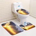 thumbnail image 1 of PUDMAD Beautiful Sky Sunrise Sunbeams in Dark Clouds Wallpaper 3 Piece Bathroom Rugs Set Bath Rug Contour Mat and Toilet Lid Cover, 1 of 2