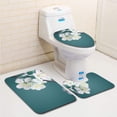 thumbnail image 1 of PUDMAD Beautiful Spring Flowers 3 Piece Bathroom Rugs Set Bath Rug Contour Mat and Toilet Lid Cover, 1 of 2