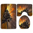 thumbnail image 1 of PUDMAD Beautiful Steam Train 3 Piece Bathroom Rugs Set Bath Rug Contour Mat and Toilet Lid Cover, 1 of 2