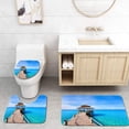 thumbnail image 1 of PUDMAD Beautiful Summer Tropical Beach Landscape Wooden pier Turquoise sea Water 3 Piece Bathroom Rugs Set Bath Rug Contour Mat and Toilet Lid Cover, 1 of 2