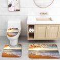 thumbnail image 1 of PUDMAD Beautiful Sunrise Over Tropical Beach 3 Piece Bathroom Rugs Set Bath Rug Contour Mat and Toilet Lid Cover, 1 of 2