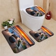 thumbnail image 1 of PUDMAD Beautiful Sunrise Over sea 3 Piece Bathroom Rugs Set Bath Rug Contour Mat and Toilet Lid Cover, 1 of 2