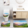 thumbnail image 1 of PUDMAD Beautiful Sunrise in Mountains White Fog Below Panorama 3 Piece Bathroom Rugs Set Bath Rug Contour Mat and Toilet Lid Cover, 1 of 2