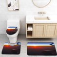 thumbnail image 1 of PUDMAD Beautiful Sunset Aerial View from Airplane Window 3 Piece Bathroom Rugs Set Bath Rug Contour Mat and Toilet Lid Cover, 1 of 2