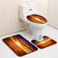 thumbnail image 1 of PUDMAD Beautiful Sunset Over Open Ocean 3 Piece Bathroom Rugs Set Bath Rug Contour Mat and Toilet Lid Cover, 1 of 2