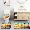 thumbnail image 1 of PUDMAD Beautiful Sunset Palm Trees at backwaters Kerala 3 Piece Bathroom Rugs Set Bath Rug Contour Mat and Toilet Lid Cover, 1 of 2