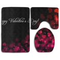 thumbnail image 1 of PUDMAD Beautiful Valentine 3 Piece Bathroom Rugs Set Bath Rug Contour Mat and Toilet Lid Cover, 1 of 2