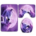thumbnail image 1 of PUDMAD Beautiful Wolves Kiss Purple Moon 3 Piece Bathroom Rugs Set Bath Rug Contour Mat and Toilet Lid Cover, 1 of 2