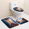 thumbnail image 1 of PUDMAD Beautiful landscape high mountains illuminated peaks stones in mountain lake reflection 3 Piece Bathroom Rugs Set Bath Rug Contour Mat and Toilet Lid Cover, 1 of 2