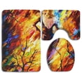 thumbnail image 1 of PUDMAD Beauty Orange 3 Piece Bathroom Rugs Set Bath Rug Contour Mat and Toilet Lid Cover, 1 of 2