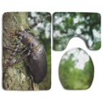 thumbnail image 1 of PUDMAD Beetle 3 Piece Bathroom Rugs Set Bath Rug Contour Mat and Toilet Lid Cover, 1 of 2