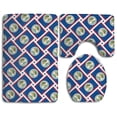 thumbnail image 1 of PUDMAD Belize Flag Weave 3 Piece Bathroom Rugs Set Bath Rug Contour Mat and Toilet Lid Cover, 1 of 2