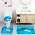 thumbnail image 1 of PUDMAD Beluga Whale Swimming in a Clear Pool 3 Piece Bathroom Rugs Set Bath Rug Contour Mat and Toilet Lid Cover, 1 of 2