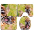 thumbnail image 1 of PUDMAD Bengal Tiger Lying in Grass and Yawning 3 Piece Bathroom Rugs Set Bath Rug Contour Mat and Toilet Lid Cover, 1 of 2