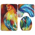 thumbnail image 1 of PUDMAD Big Boy Rooster 3 Piece Bathroom Rugs Set Bath Rug Contour Mat and Toilet Lid Cover, 1 of 2