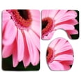 thumbnail image 1 of PUDMAD Big Daisy 3 Piece Bathroom Rugs Set Bath Rug Contour Mat and Toilet Lid Cover, 1 of 2