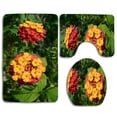 thumbnail image 1 of PUDMAD Big-flowers 3 Piece Bathroom Rugs Set Bath Rug Contour Mat and Toilet Lid Cover, 1 of 2