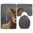 thumbnail image 1 of PUDMAD Bighorn Sheep Winter 3 Piece Bathroom Rugs Set Bath Rug Contour Mat and Toilet Lid Cover, 1 of 2