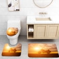 thumbnail image 1 of PUDMAD Biker Over Sunset 3 Piece Bathroom Rugs Set Bath Rug Contour Mat and Toilet Lid Cover, 1 of 2