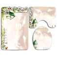 thumbnail image 1 of PUDMAD Bird House 3 Piece Bathroom Rugs Set Bath Rug Contour Mat and Toilet Lid Cover, 1 of 2