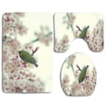thumbnail image 1 of PUDMAD Bird in Cherry Tree 3 Piece Bathroom Rugs Set Bath Rug Contour Mat and Toilet Lid Cover, 1 of 2