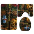 thumbnail image 1 of PUDMAD Birds Autumn Swans Lover Water 3 Piece Bathroom Rugs Set Bath Rug Contour Mat and Toilet Lid Cover, 1 of 2