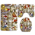 thumbnail image 1 of PUDMAD Birds Chickadee Cardinal Bluebird 3 Piece Bathroom Rugs Set Bath Rug Contour Mat and Toilet Lid Cover, 1 of 2