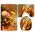 thumbnail image 1 of PUDMAD Birds Flowers Fruits 3 Piece Bathroom Rugs Set Bath Rug Contour Mat and Toilet Lid Cover, 1 of 2