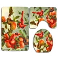 thumbnail image 1 of PUDMAD Birds Tree Beautiful Branches Cardinals 3 Piece Bathroom Rugs Set Bath Rug Contour Mat and Toilet Lid Cover, 1 of 2