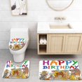 thumbnail image 1 of PUDMAD Birthday Kids Cartoon Streets Dogs Cats Party Themed Quote 3 Piece Bathroom Rugs Set Bath Rug Contour Mat and Toilet Lid Cover, 1 of 2