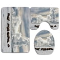 thumbnail image 1 of PUDMAD Bison Grazing Winter Yellowstone Steam 3 Piece Bathroom Rugs Set Bath Rug Contour Mat and Toilet Lid Cover, 1 of 2