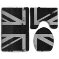 thumbnail image 1 of PUDMAD Black British 3 Piece Bathroom Rugs Set Bath Rug Contour Mat and Toilet Lid Cover, 1 of 2