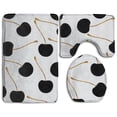 thumbnail image 1 of PUDMAD Black Cherry 3 Piece Bathroom Rugs Set Bath Rug Contour Mat and Toilet Lid Cover, 1 of 2