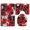 thumbnail image 1 of PUDMAD Black Dog 3 Piece Bathroom Rugs Set Bath Rug Contour Mat and Toilet Lid Cover, 1 of 2