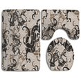 thumbnail image 1 of PUDMAD Black Dragon 3 Piece Bathroom Rugs Set Bath Rug Contour Mat and Toilet Lid Cover, 1 of 2