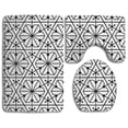 thumbnail image 1 of PUDMAD Black Floral Line 3 Piece Bathroom Rugs Set Bath Rug Contour Mat and Toilet Lid Cover, 1 of 2