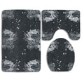 thumbnail image 1 of PUDMAD Black Floral Rows 3 Piece Bathroom Rugs Set Bath Rug Contour Mat and Toilet Lid Cover, 1 of 2