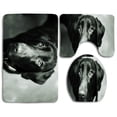 thumbnail image 1 of PUDMAD Black Lab 3 Piece Bathroom Rugs Set Bath Rug Contour Mat and Toilet Lid Cover, 1 of 2