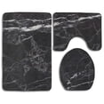 thumbnail image 1 of PUDMAD Black Marble 3 Piece Bathroom Rugs Set Bath Rug Contour Mat and Toilet Lid Cover, 1 of 2