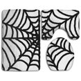 thumbnail image 1 of PUDMAD Black Spider Web 3 Piece Bathroom Rugs Set Bath Rug Contour Mat and Toilet Lid Cover, 1 of 2