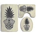 thumbnail image 1 of PUDMAD Black Sunglasses Pineapple 3 Piece Bathroom Rugs Set Bath Rug Contour Mat and Toilet Lid Cover, 1 of 2