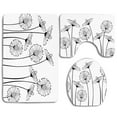 thumbnail image 1 of PUDMAD Black and White Meadow Flowers Stylized Abstract Dandelions Countryside Art 3 Piece Bathroom Rugs Set Bath Rug Contour Mat and Toilet Lid Cover, 1 of 2