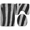 thumbnail image 1 of PUDMAD Black White Zebra Striped 3 Piece Bathroom Rugs Set Bath Rug Contour Mat and Toilet Lid Cover, 1 of 2