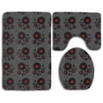 thumbnail image 1 of PUDMAD Black and Red Dog Pet Paw Prints 3 Piece Bathroom Rugs Set Bath Rug Contour Mat and Toilet Lid Cover, 1 of 2
