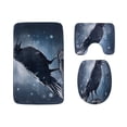 thumbnail image 1 of PUDMAD Black and Terrible Crow 3 Piece Bathroom Rugs Set Bath Rug Contour Mat and Toilet Lid Cover, 1 of 2