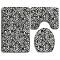 thumbnail image 1 of PUDMAD Black and White 3 Piece Bathroom Rugs Set Bath Rug Contour Mat and Toilet Lid Cover, 1 of 2